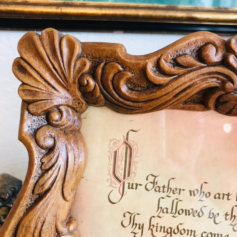 Vintage Lords Prayer 3D Faux Wood Picture - Picture 3 of 13